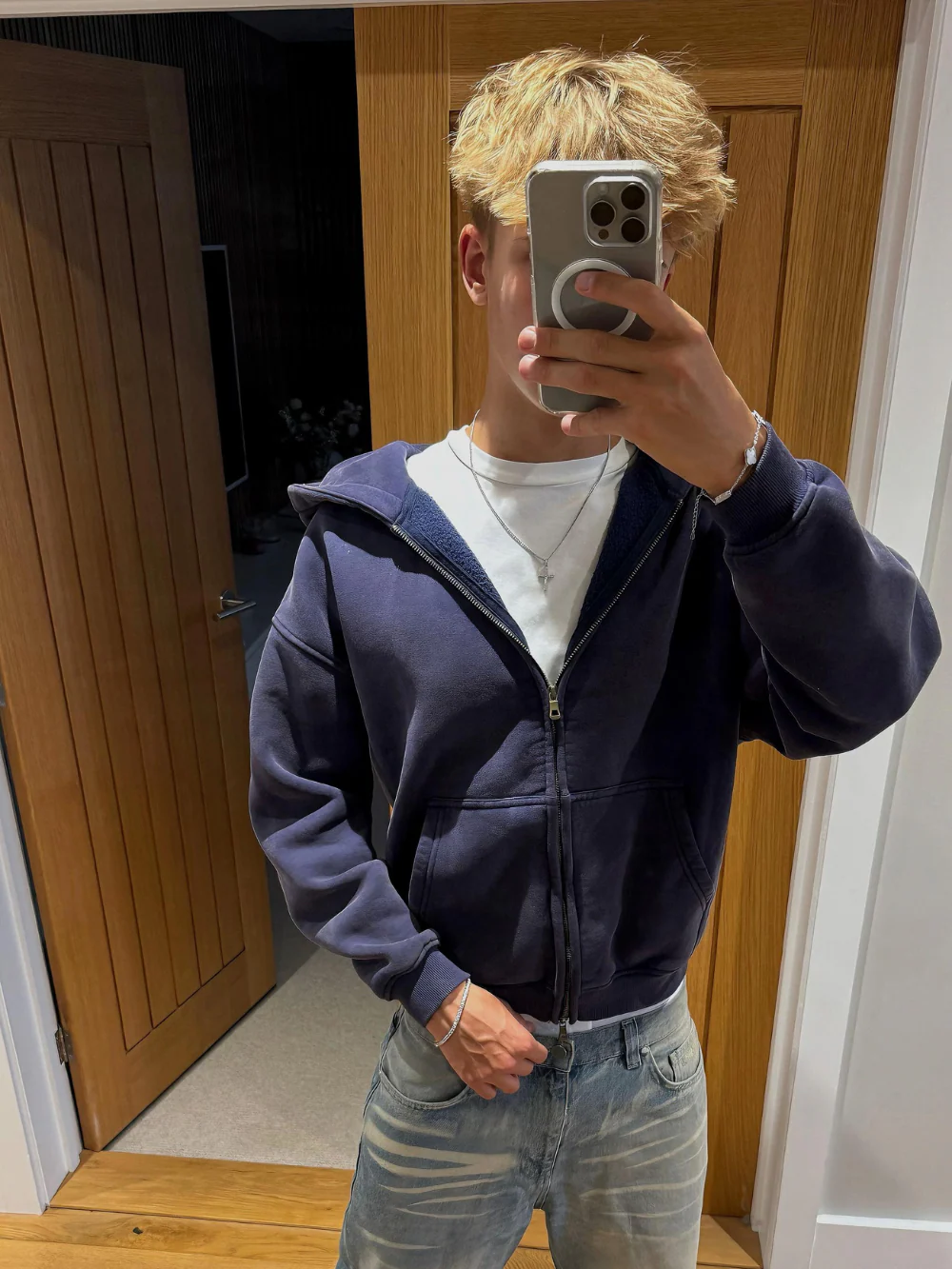 GRIND ZIP HOODIE BLUE