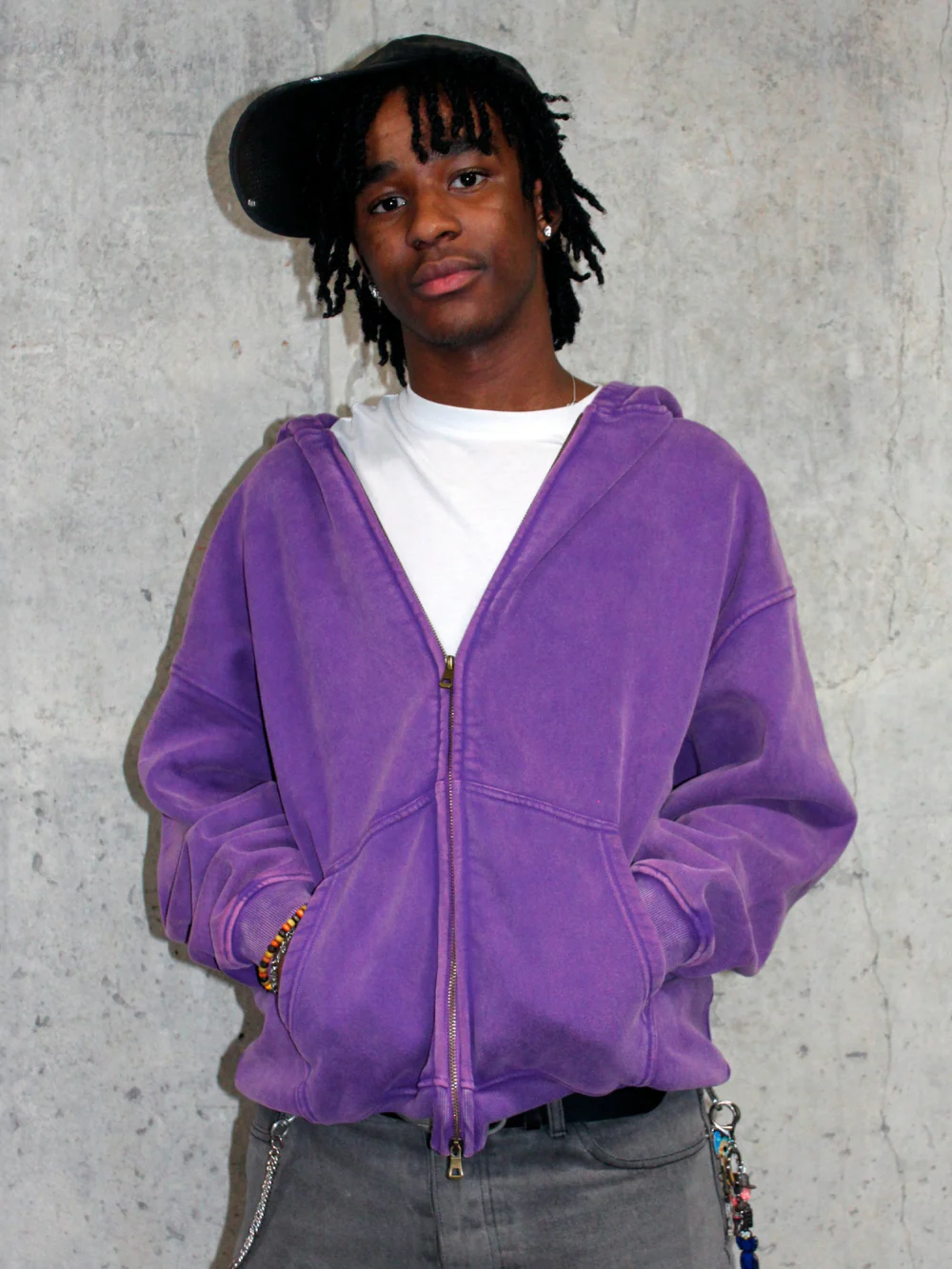 GRIND ZIP HOODIE PURPLE